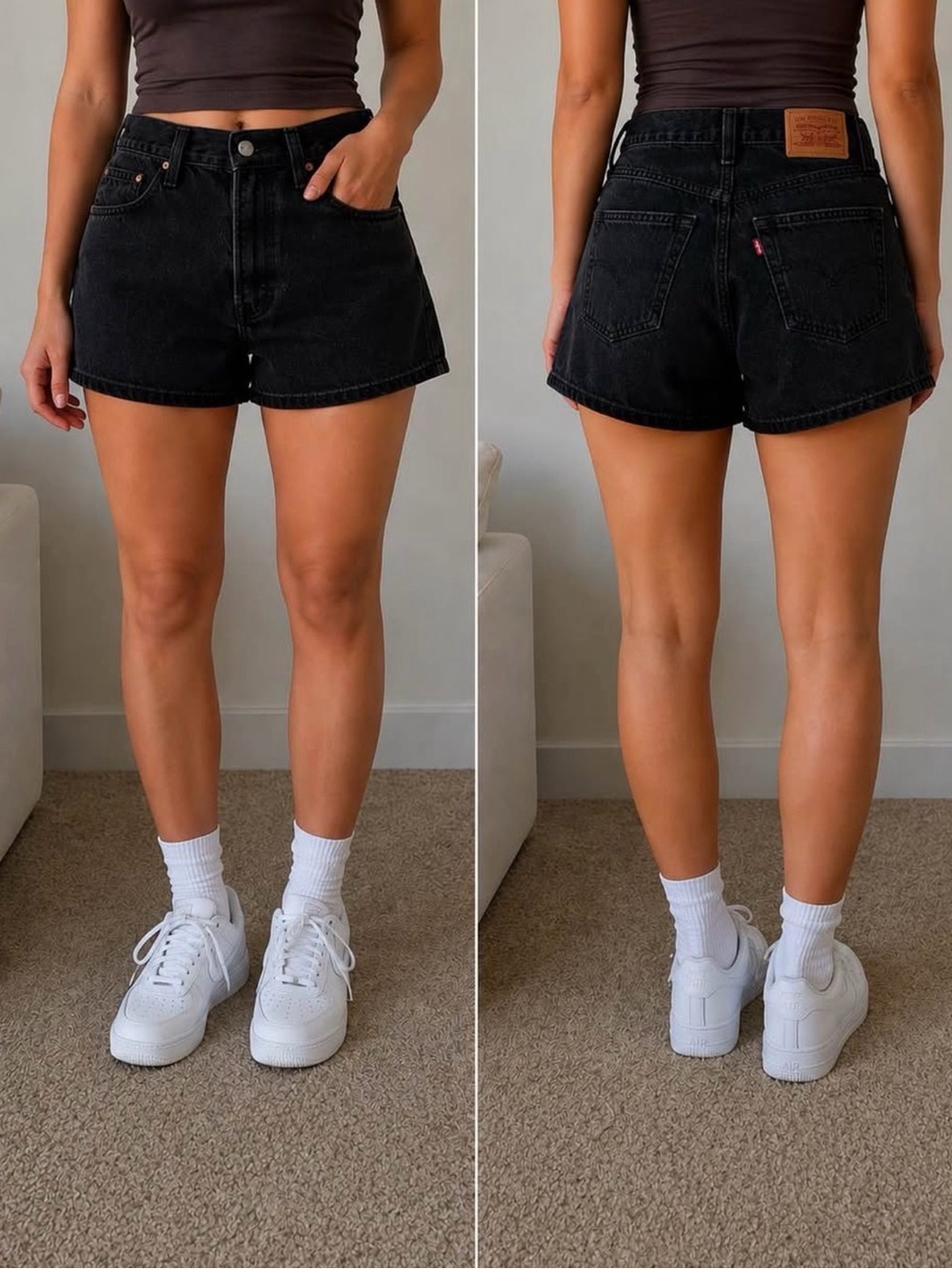 Levi’s Premium Black Denim Shorts – W24 | 90s Mom Shorts